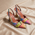 FIG Prism — Iridescent Buckle Slingback Heel