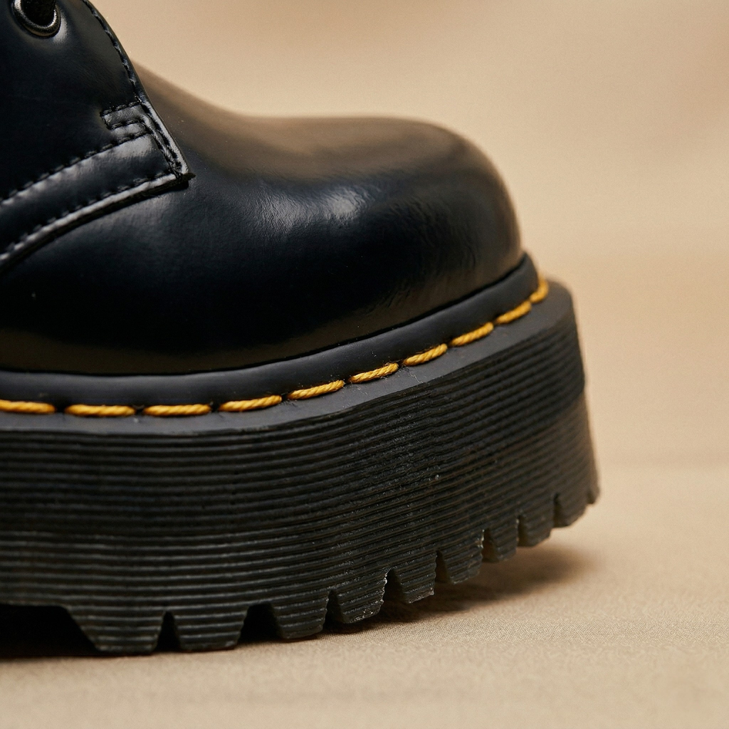 FIG Slate — Polished Black Platform Oxford