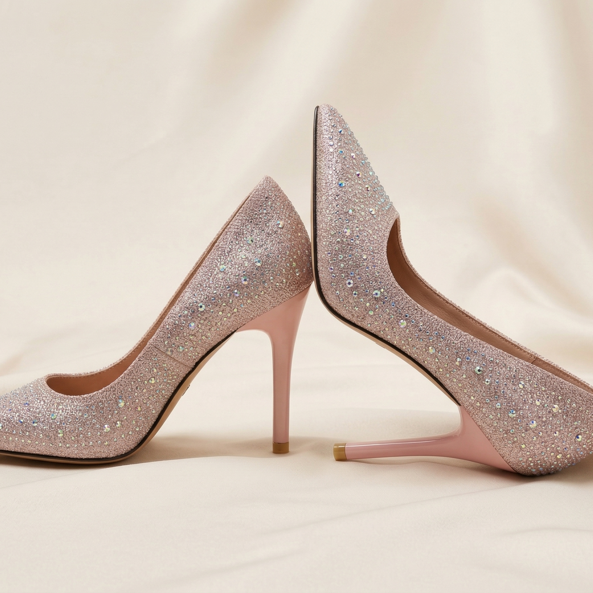 FIG Aura - Crystal Embellished Glitter Stiletto Pump