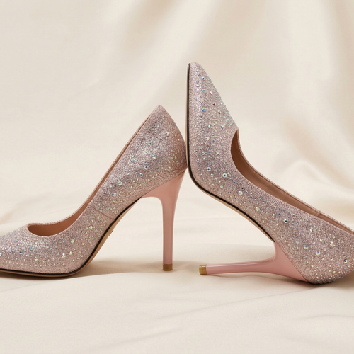 FIG Aura - Crystal Embellished Glitter Stiletto Pump