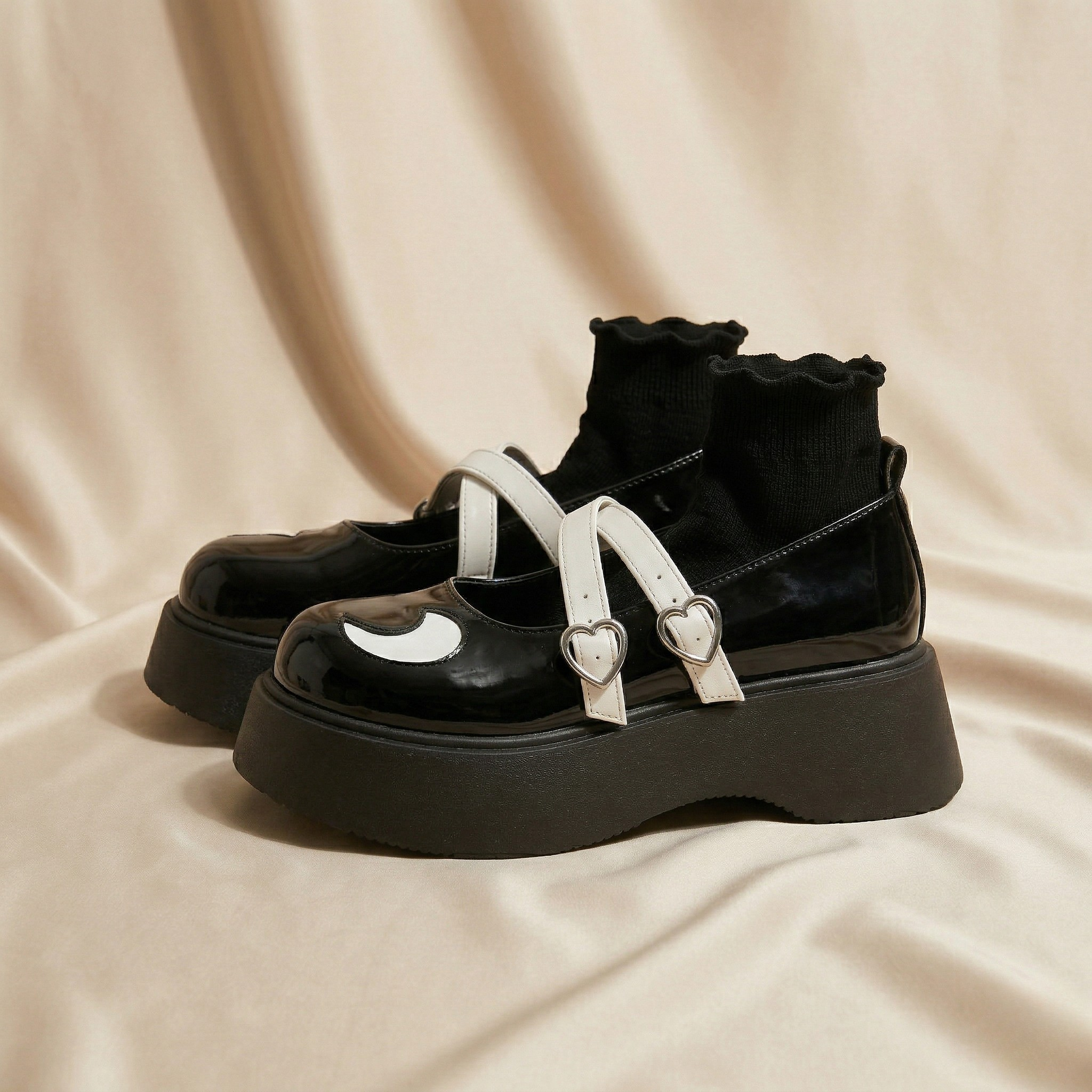 FIG Hana - Heart Buckle Platform Mary Jane