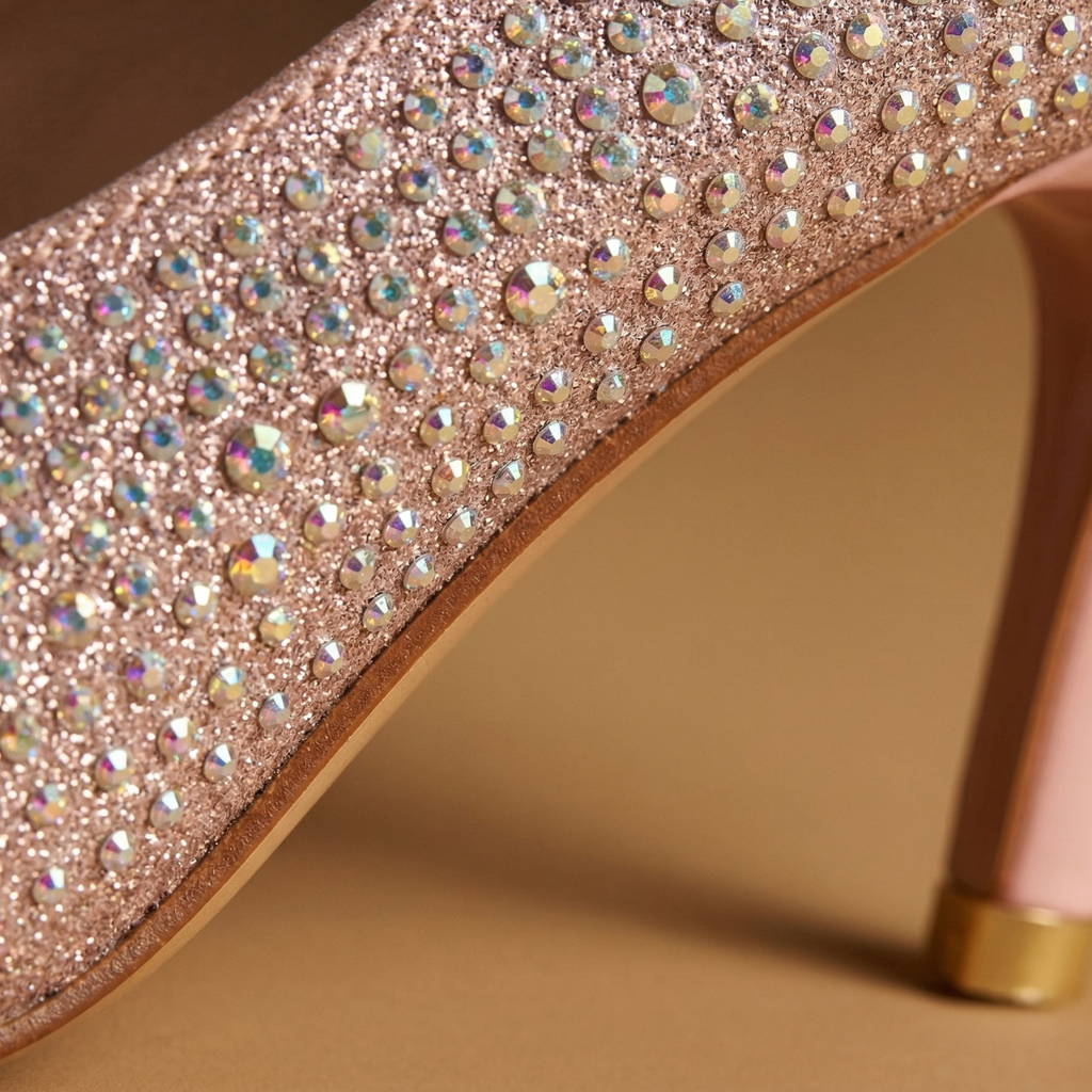 FIG Aura - Crystal Embellished Glitter Stiletto Pump