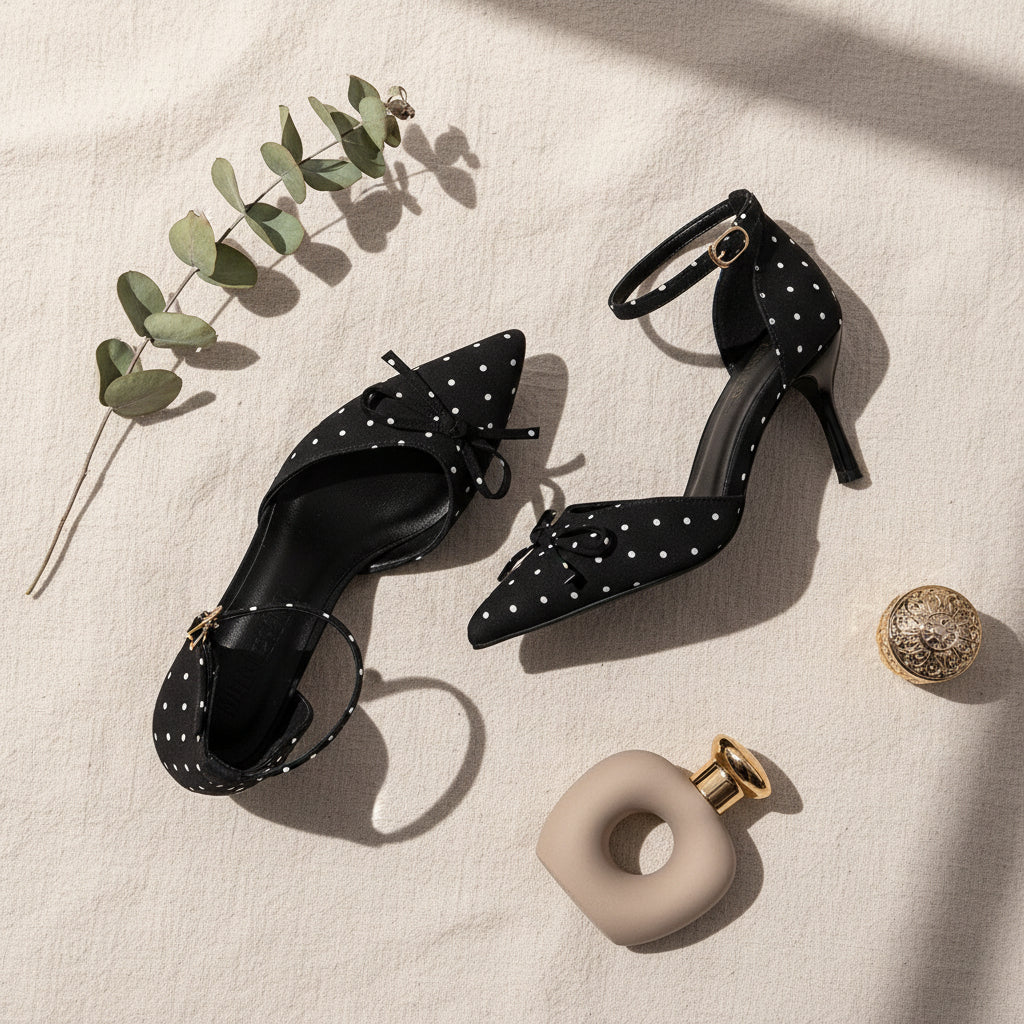 FIG Dot — Polka Dot Bow Pointed Stiletto Heel