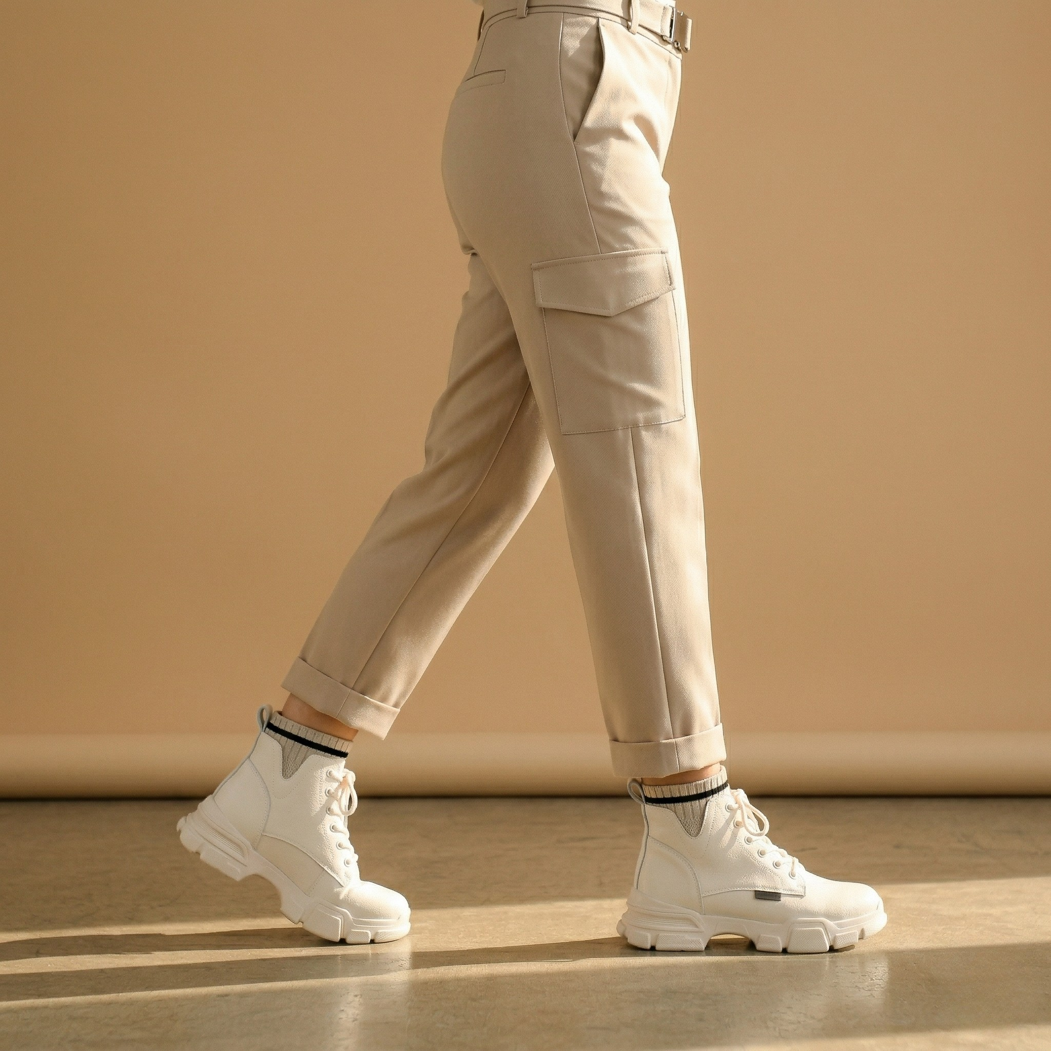 FIG Kova - Sock Collar Chunky Lace-Up High-Top