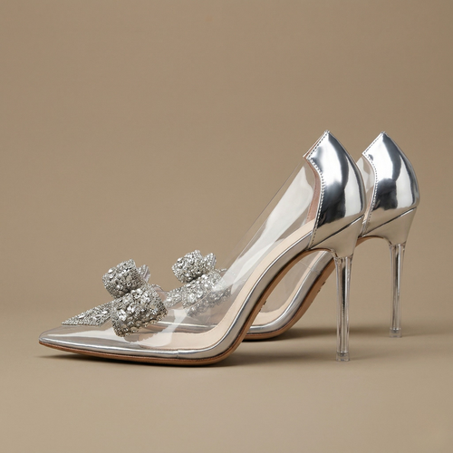 FIG Lumi - Crystal Bow Clear Stiletto Heel