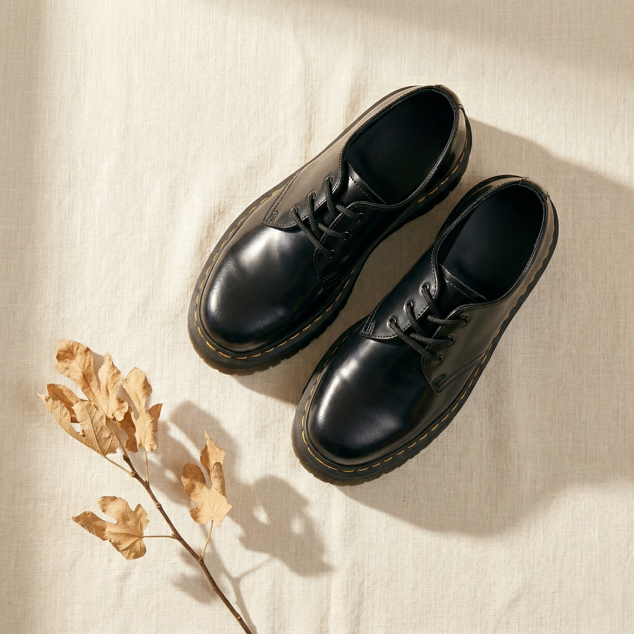FIG Slate — Polished Black Platform Oxford