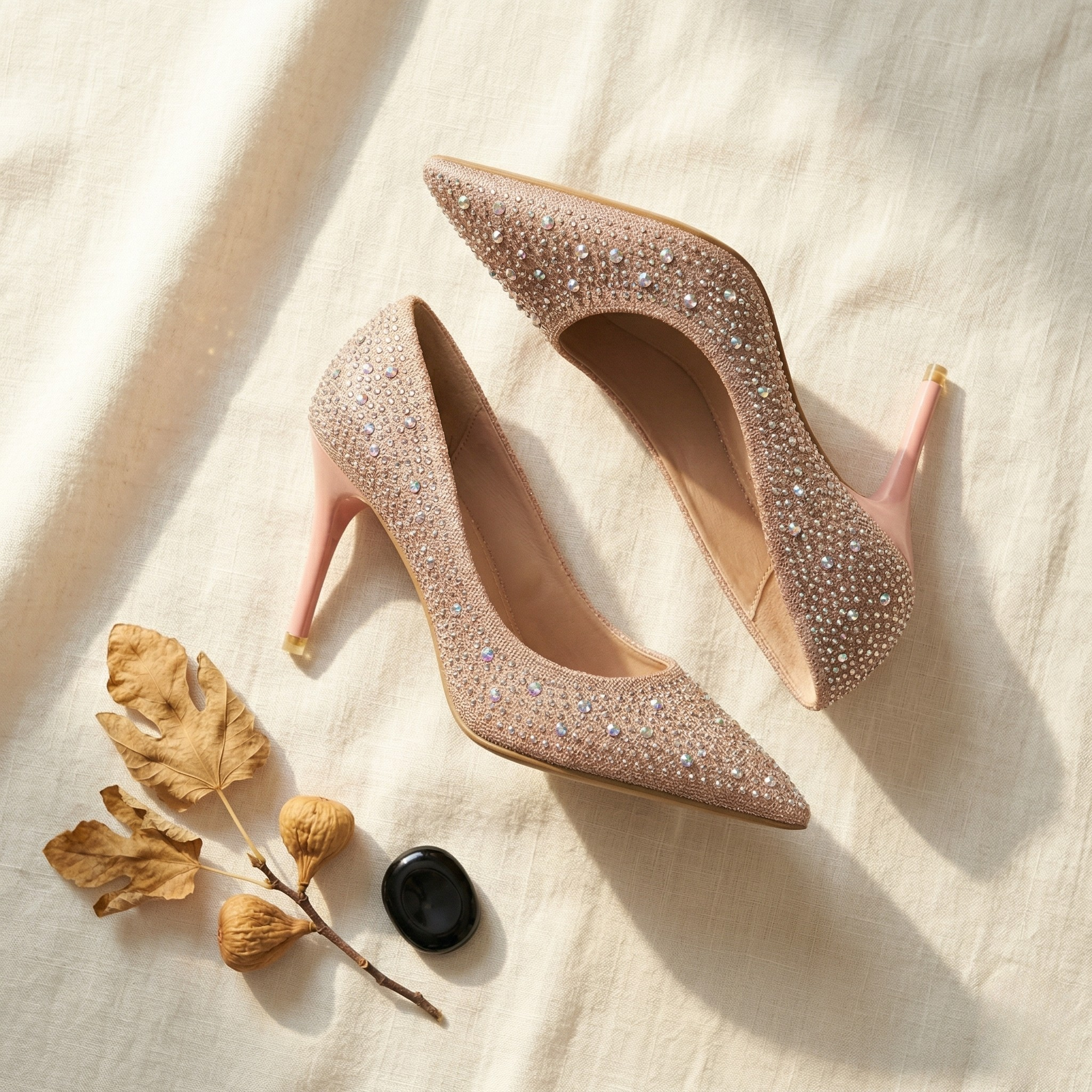 FIG Aura - Crystal Embellished Glitter Stiletto Pump