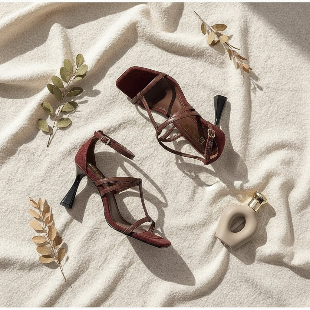 FIG Voss — Two-Tone T-Bar Stiletto Heel Sandal