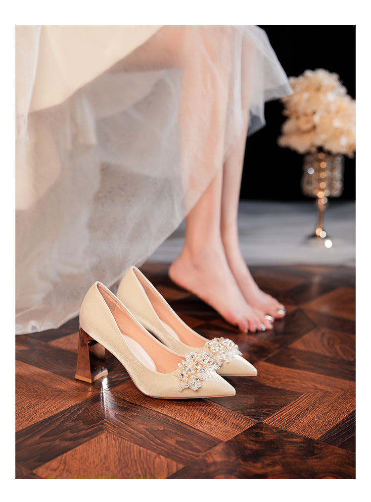 Niche French Style Women's Bridal High Heels