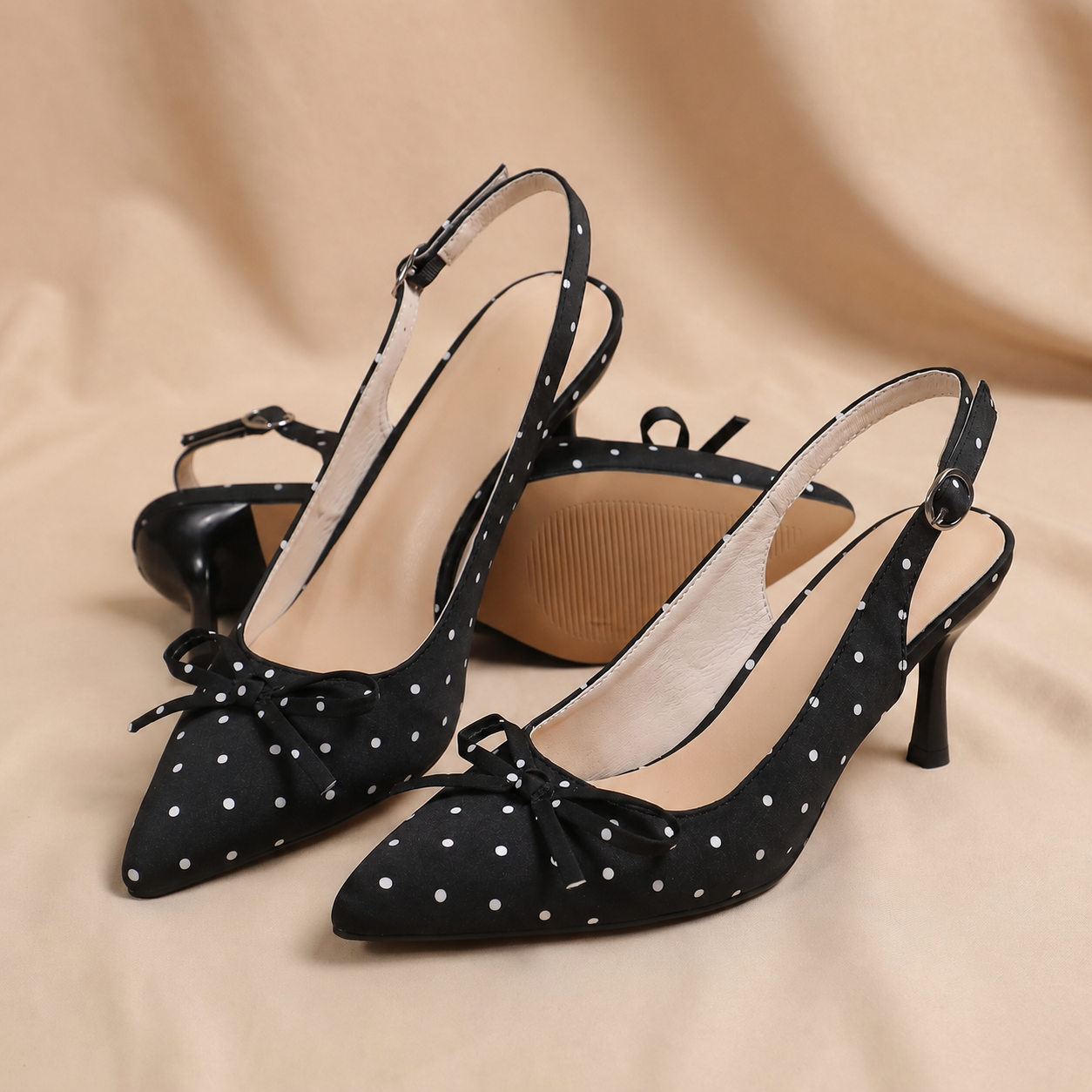 FIG Anya — Polka Dot Pointed Stiletto Heels