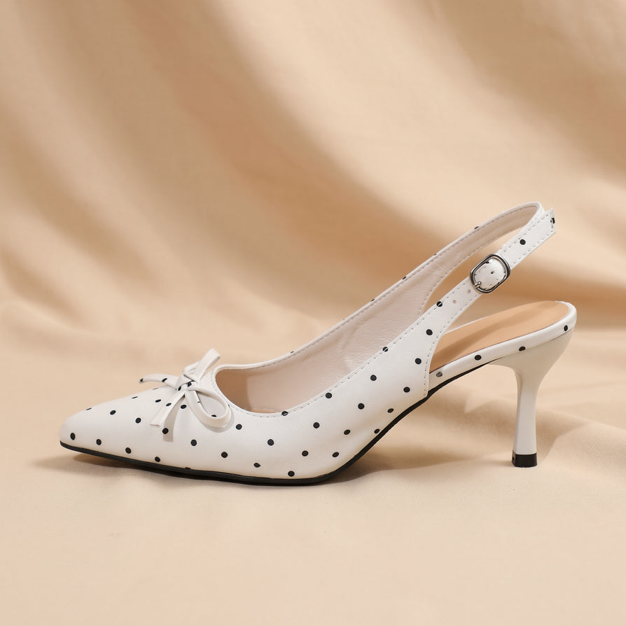 FIG Anya — Polka Dot Pointed Stiletto Heels