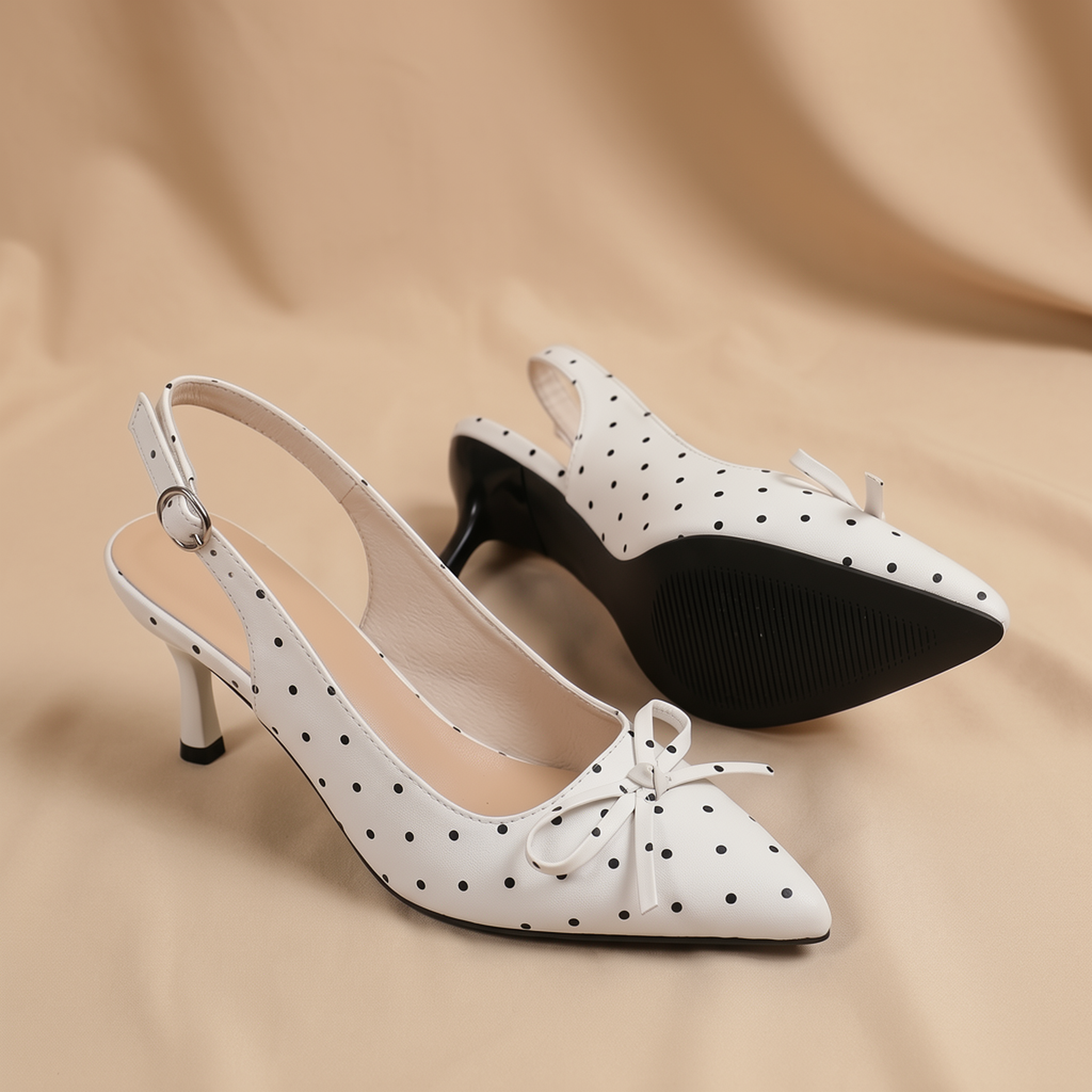 FIG Anya — Polka Dot Pointed Stiletto Heels
